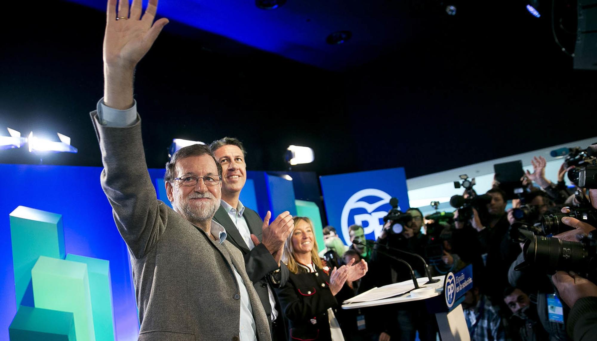 Mariano Rajoy durante un mitin en Lleida